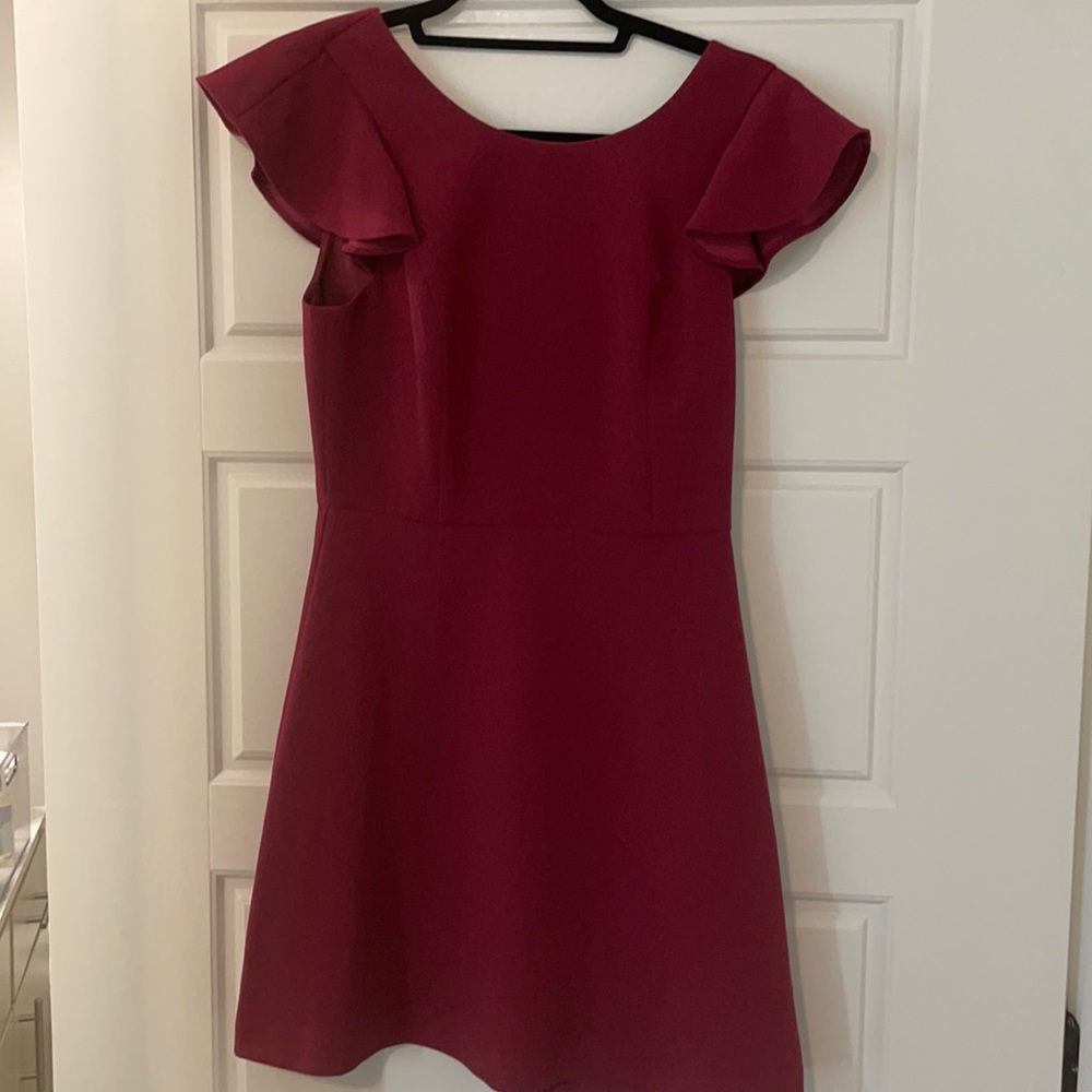 BCBG Generation Cocktail Dress, Purple/Berry Color, Size 4, Frill Detail